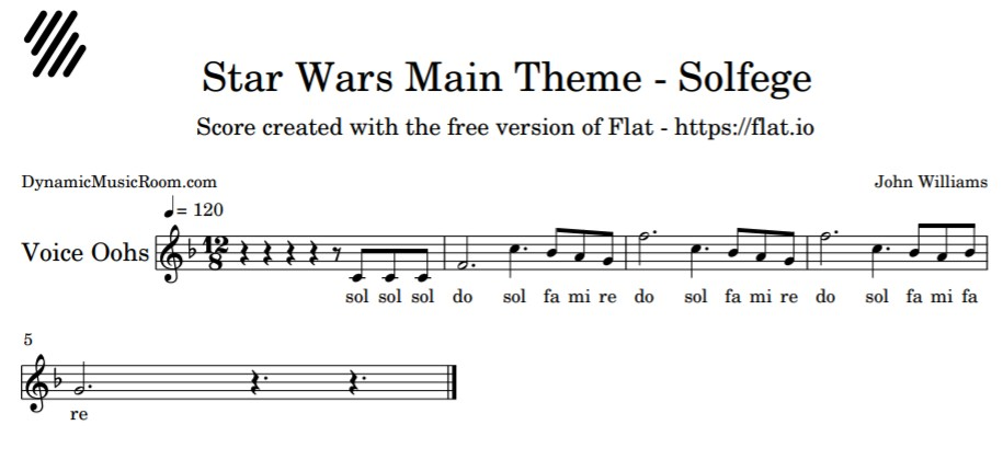 image star wars main theme solfege