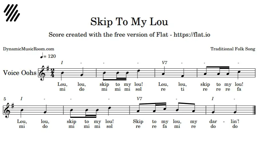 image skip to my lou notation solfege