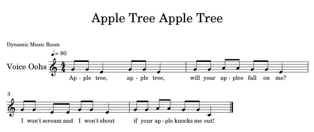 apple tree apple tree sheet music