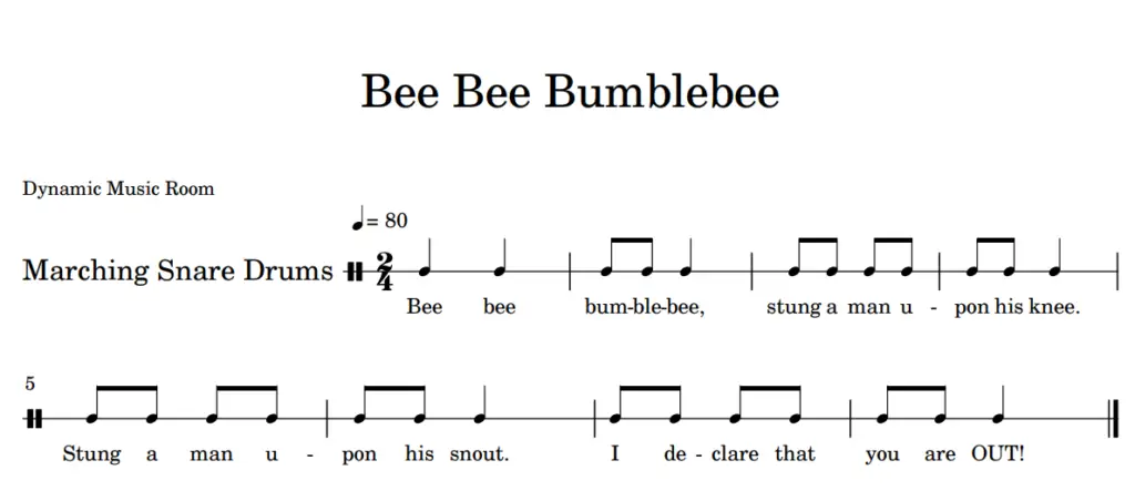 be bee bumblebee kodaly sheet music